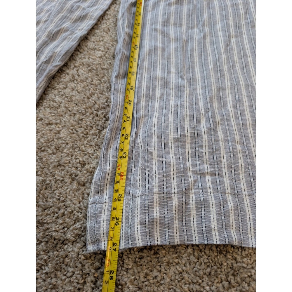 Old Navy Womens Super Wide Leg Linen Blend Striped High Rise Pants Medium NEW - Picture 4 of 6